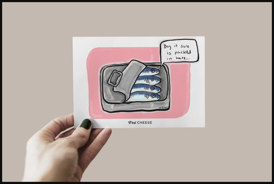 Postcard mockup held in a hand