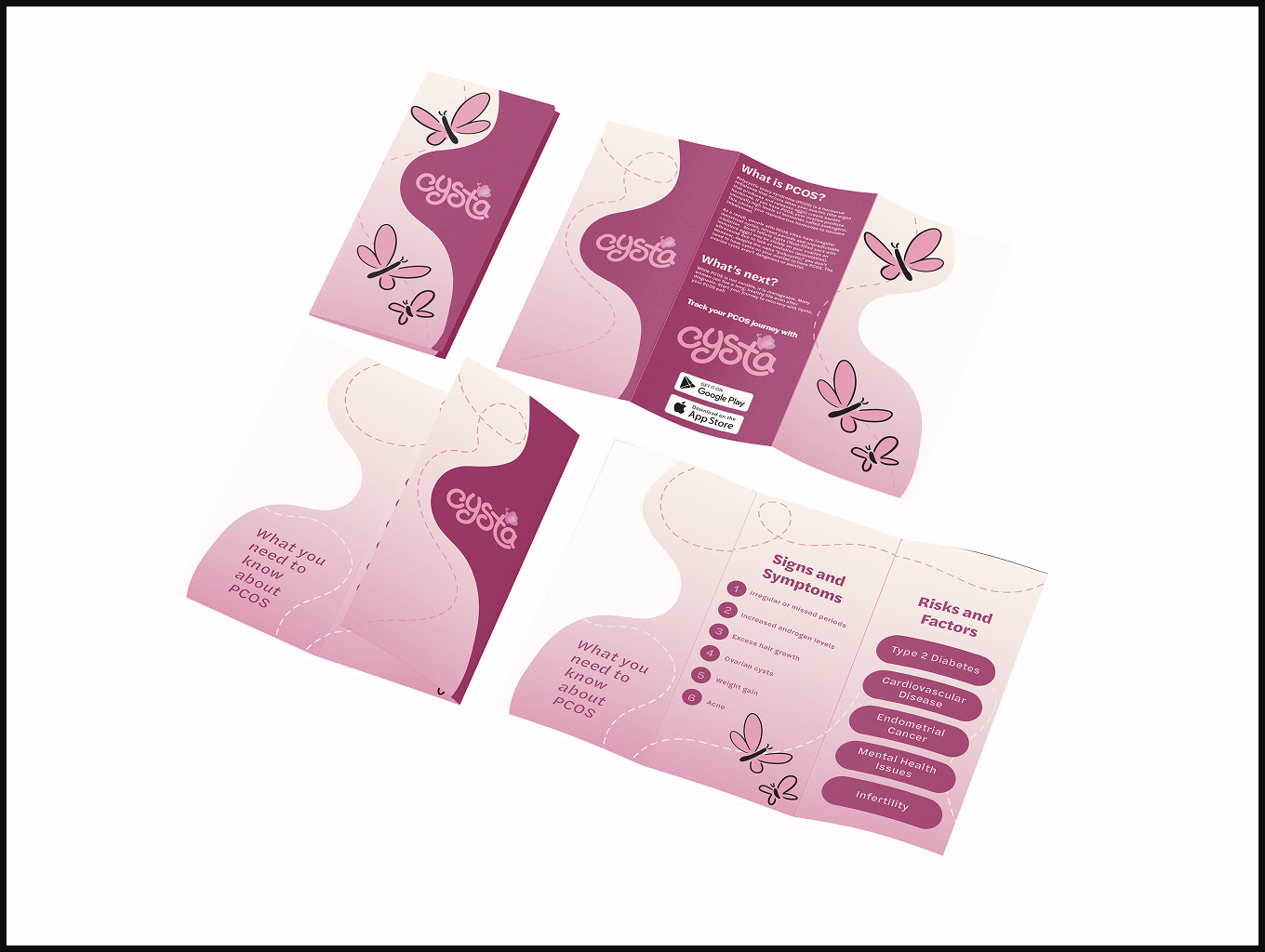 Brochure mockup, folded and open