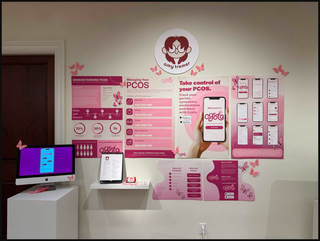 Cysta thesis wall at the senior showcase