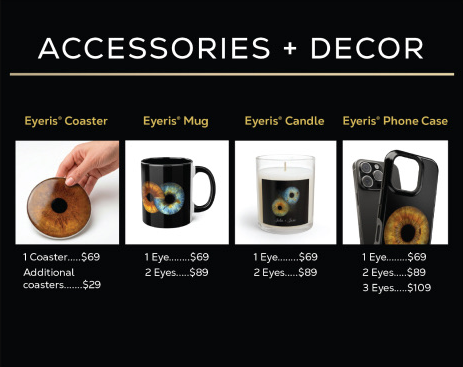 Eyeris accessories and decor price sheet