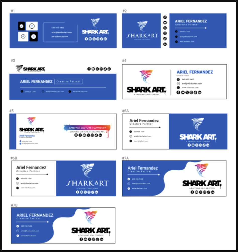 Email signature options